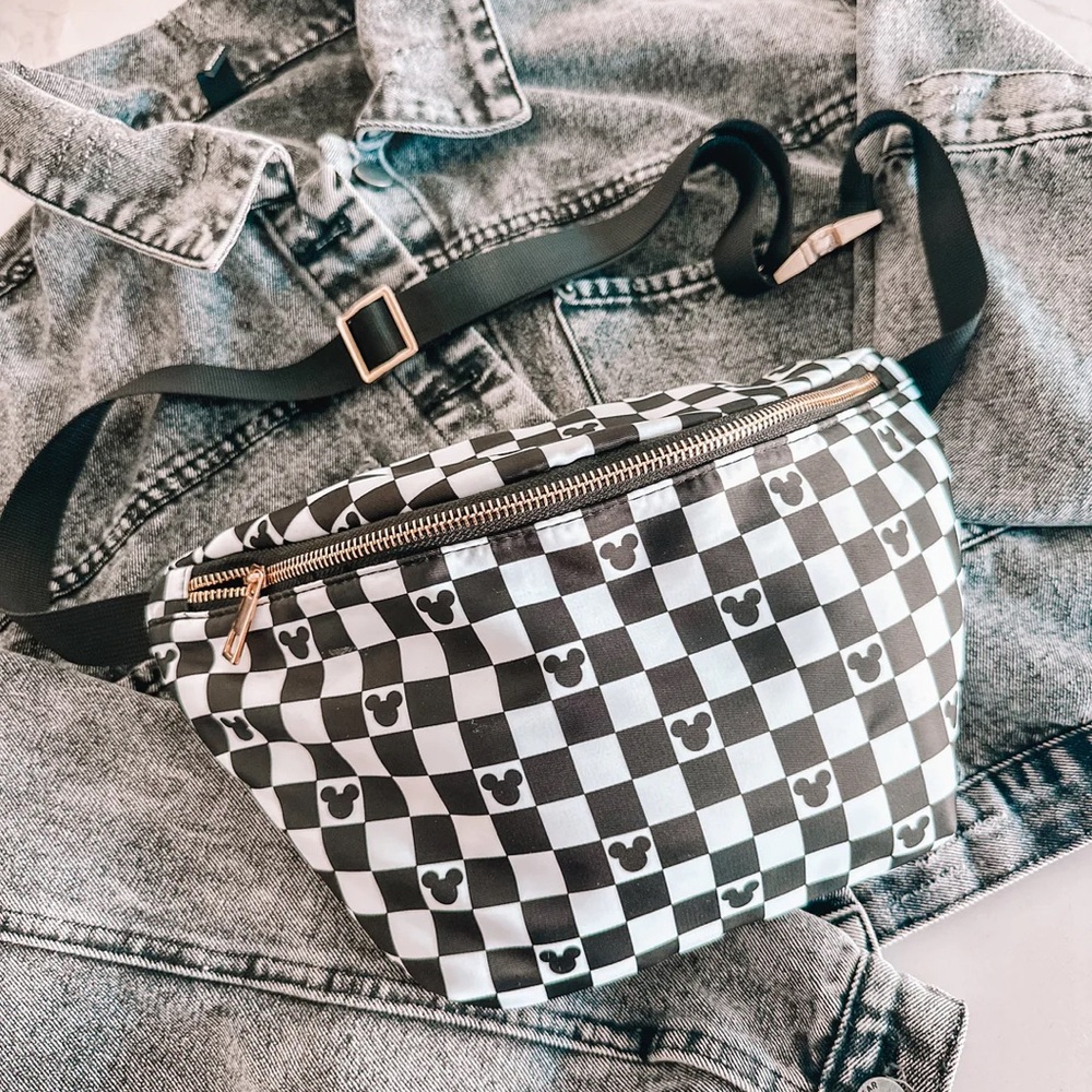 Cute Zo Designs Black Checkered Mouse Fanny Pack